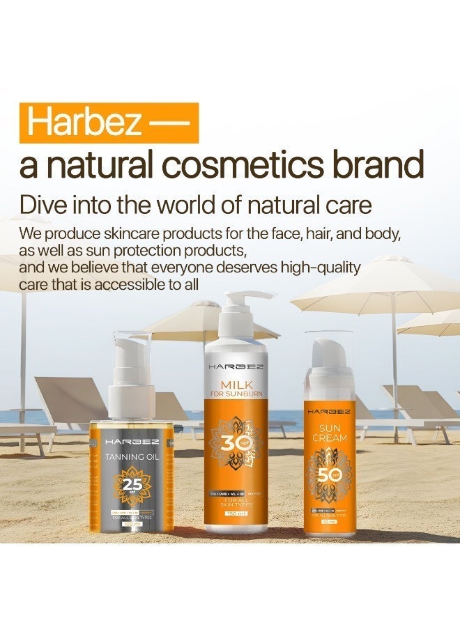 HARBEZ SPF 30 Sunscreen for Face – Suncream for Skin Protection, Sunblock Lotion, Sun Cream SPF 30 Face, Sunblock for Sensitive Skin, Moisturizer, 150ml - Image 2